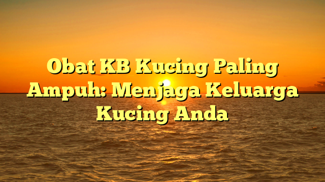 Obat KB Kucing Paling Ampuh: Menjaga Keluarga Kucing Anda